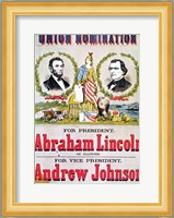 Electoral campaign poster for the Union nomination with Abraham Lincoln Fine Art Print