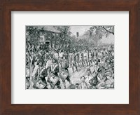 The Continental Army Marching Down the Old Bowery, New York, 25th November 1783 Fine Art Print