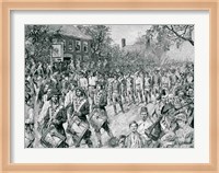 The Continental Army Marching Down the Old Bowery, New York, 25th November 1783 Fine Art Print