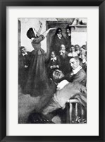 Anne Hutchinson Preaching in her House in Boston, 1637, illustration from 'Colonies and Nation Fine Art Print