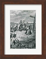 Jacques Cartier Setting up a Cross at Gaspe Fine Art Print