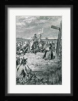 Jacques Cartier Setting up a Cross at Gaspe Fine Art Print