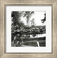 Federal battery fording a tributary of the river Rappahannock on battle day Fine Art Print