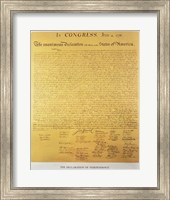 Declaration of Independence of the 13 United States of America of 1776 Fine Art Print