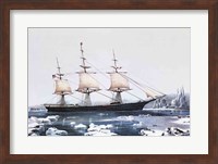 Clipper Ship Red Jacket in the ice off Cape Horn on her passage from Australia to Liverpool Fine Art Print
