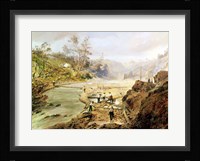 'Fortyniners' washing gold from the Calaveres River, California, 1858 Fine Art Print