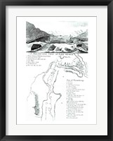 A Perspective View of Lake George and a Plan of Ticonderoga Framed Print