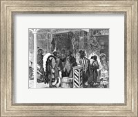 Indians Trading at a Frontier Town Fine Art Print