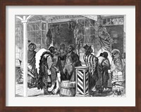 Indians Trading at a Frontier Town Fine Art Print