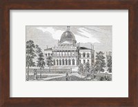 Southern view of the State House in Boston Fine Art Print