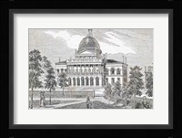 Southern view of the State House in Boston Fine Art Print