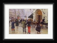 The Boulevard des Capucines and the Vaudeville Theatre, 1889 Framed Print