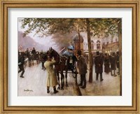 The Boulevards, Evening in Front of the Cafe Napolitain Fine Art Print