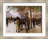 The Boulevards, Evening in Front of the Cafe Napolitain Fine Art Print