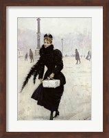 Parisian woman in the Place de la Concorde Fine Art Print