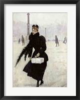 Parisian woman in the Place de la Concorde Fine Art Print