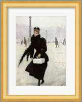 Parisian woman in the Place de la Concorde Fine Art Print