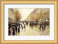 Boulevard Poissonniere in the Rain Fine Art Print