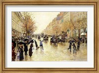 Boulevard Poissonniere in the Rain Fine Art Print