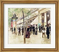 The Boulevard Montmartre and the Theatre des Varietes Fine Art Print