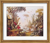 Lake with geese, storks, parrots and herons, from the Salon of Gilles Demarteau Fine Art Print
