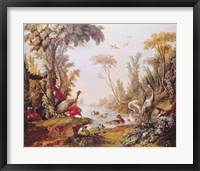 Lake with geese, storks, parrots and herons, from the Salon of Gilles Demarteau Fine Art Print