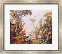 Lake with geese, storks, parrots and herons, from the Salon of Gilles Demarteau Fine Art Print