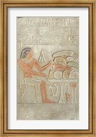 Stela depicting the deceased before an offering table Fine Art Print