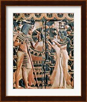 Tutankhamun and his wife Ankhesenamun in a garden Fine Art Print