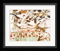 Fishing and fowling in the marshes, detail of the birds, from the Tomb Chapel of Menna Fine Art Print