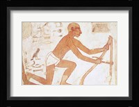 Construction of a wall, detail of a man with a hoe, from the Tomb of Rekhmire Fine Art Print
