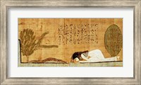 Funerary papyrus depicting the deceased prostrate in front of the crocodile Fine Art Print