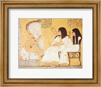 The deceased and his wife listening to a blind harpist Fine Art Print