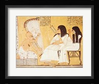 The deceased and his wife listening to a blind harpist Fine Art Print