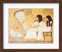 The deceased and his wife listening to a blind harpist Fine Art Print