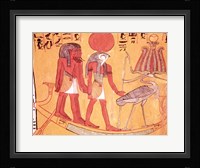 Solar barque with Re-Horakhty Fine Art Print