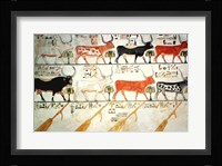 The seven celestial cows and the sacred bull and the four rudders of heaven Fine Art Print