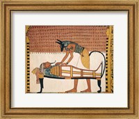 Anubis attends Sennedjem's Mummy Fine Art Print
