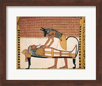 Anubis attends Sennedjem's Mummy Fine Art Print