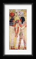The Goddess Hathor placing the magic collar on Seti Framed Print