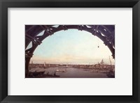 London seen through an arch of Westminster Bridge Fine Art Print
