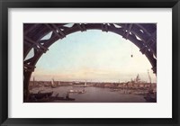 London seen through an arch of Westminster Bridge Fine Art Print