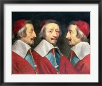 Triple Portrait of the Head of Richelieu, 1642 Fine Art Print