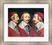 Triple Portrait of the Head of Richelieu, 1642 Fine Art Print