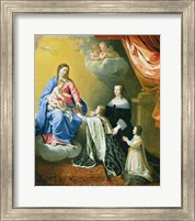 The Virgin Mary gives the Crown and Sceptre to Louis XIV, 1643 Fine Art Print