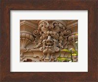 Face In Stone On Buildings Wall Fine Art Print