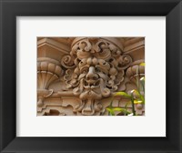 Face In Stone On Buildings Wall Fine Art Print
