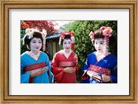 Three geishas, Kyoto, Honshu, Japan Fine Art Print