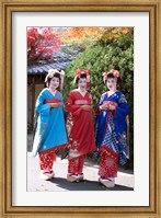 Three geishas, Kyoto, Honshu, Japan (posed) Fine Art Print