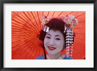 Geisha Orange Umbrella Fine Art Print